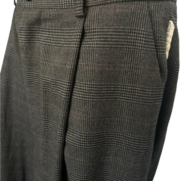 💙 Kendall & Kylie Gray/Blue Plaid Wide-Leg Trousers - Size Large - Picture 5 of 13